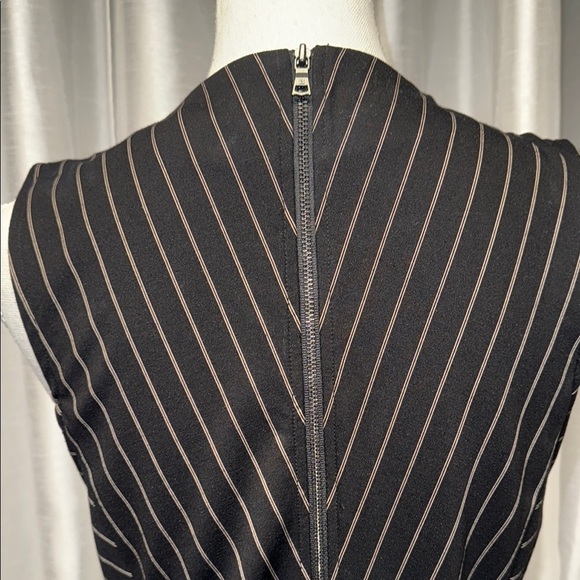 New Without Tags BCBGMaxAzria Black Pinstripe Wrap Dress Size M - Picture 6 of 8